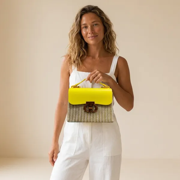 Yellow_Golden_Weave_Purse_For_Women
