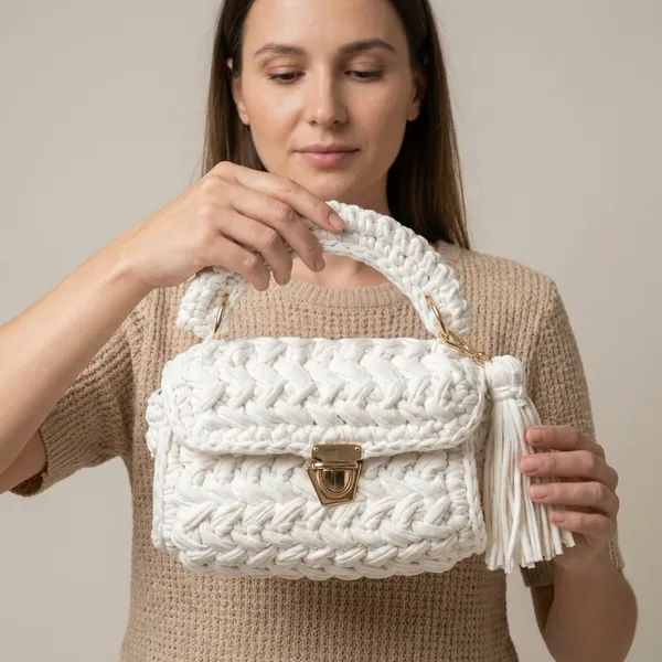 White_Crochet_Purse_White_For_Women