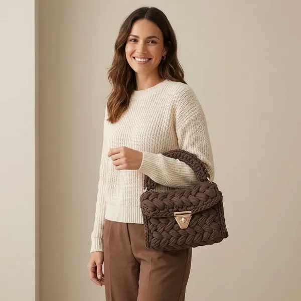 Brown_Crochet_Purse_For_Women
