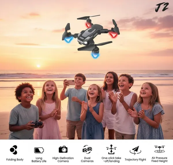 J2_Foldable_Drone_With_Hd_Dual_Camera_|_Remote_Control_Quadcopter_With_Altitude_Hold,_One_Key_Takeoff_&_Landing_|_Multiple_Flight_Modes_Drone_For_Kids_&_Beginners