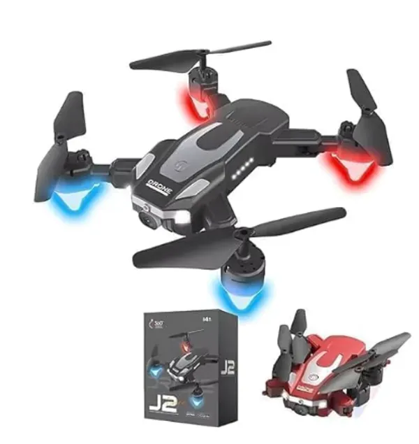 J2_Foldable_Drone_With_Hd_Dual_Camera_|_Remote_Control_Quadcopter_With_Altitude_Hold,_One_Key_Takeoff_&_Landing_|_Multiple_Flight_Modes_Drone_For_Kids_&_Beginners