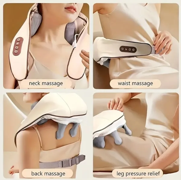 Neck_Massager_For_Cervical_Pain_Relief,Electric_Deep_Tissue_Shiatsu_With_Infrared_Heat_Therapy_5D_Kneading_Massage_Machine_For_Full_Body_Relax,Neck,Muscles,Back,Shoulder,Legs