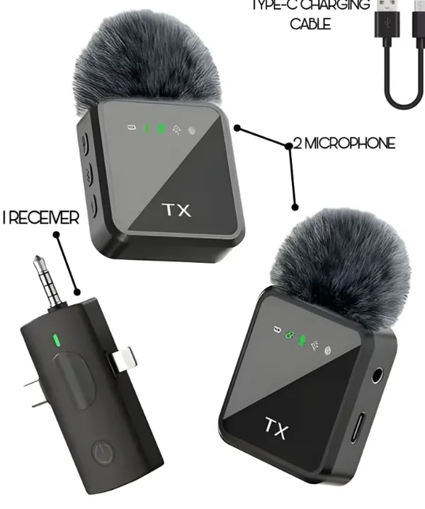Primate_3-In-1_Wireless_Noise_Reduction_Microphone_For_Smartphone_&_Camera_|_164Ft_Range,_20_Hours_Battery_Life_|_Ideal_For_Youtube,_Vlogging_&_Interviews