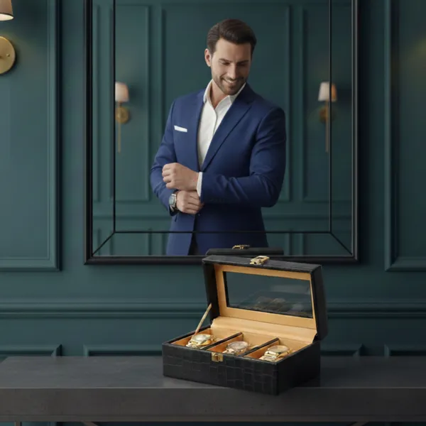 Black_Premium_PU_Leather_Watch_Box_Organizer_3_Slot_For_Unisex