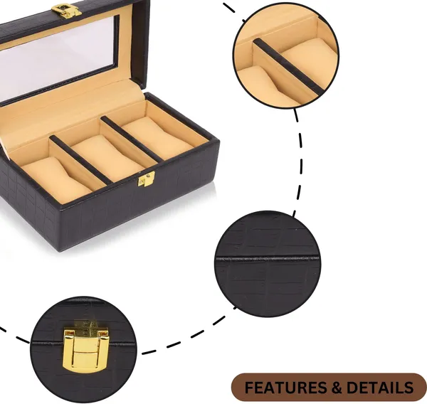 Black_Premium_PU_Leather_Watch_Box_Organizer_3_Slot_For_Unisex