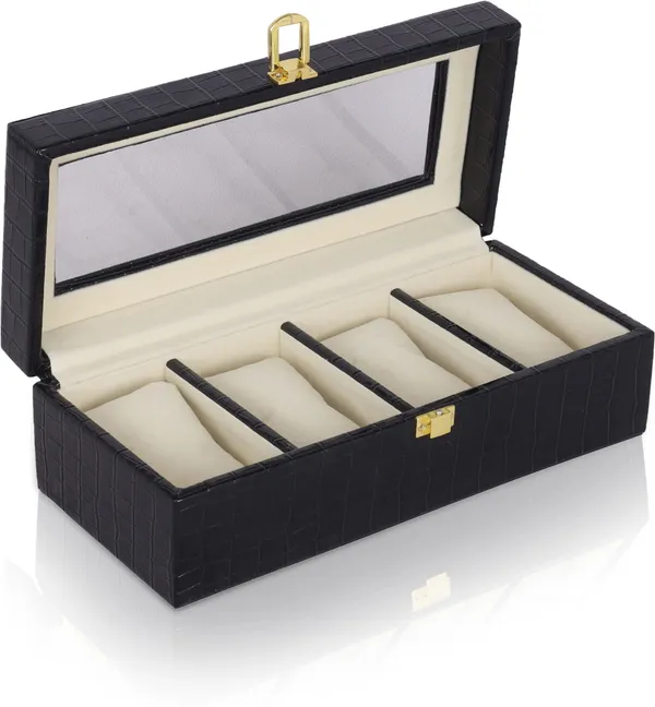 Black_Premium_Leather_Watch_Box_Organizer_For_Unisex