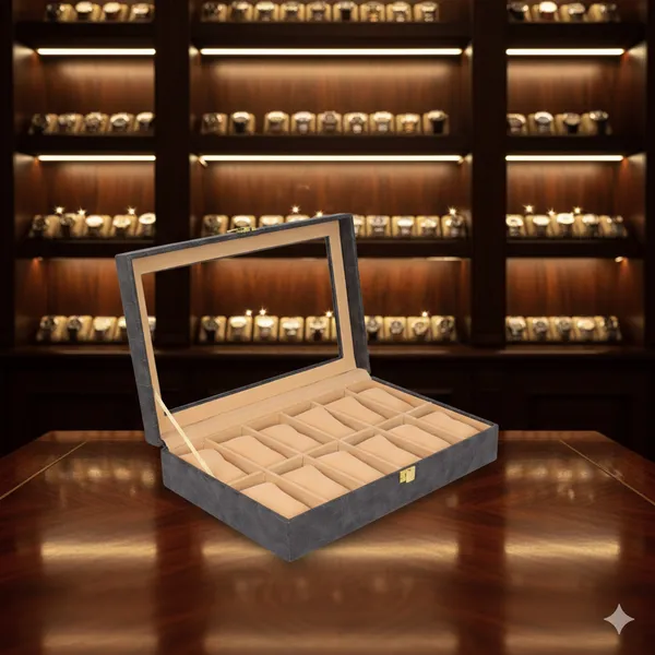 Dark_Grey_Premium_Pu_Leather_Wood_Watch_Box_Organizer_For_Unisex