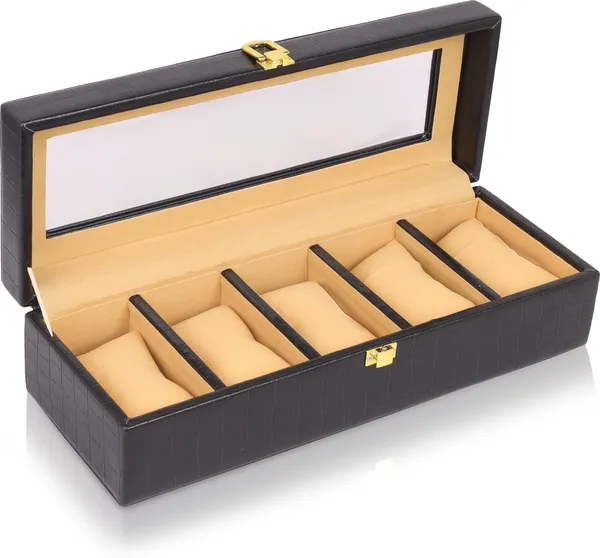 Black_Premium_Leather_Watch_Box_Organizer_For_Unisex