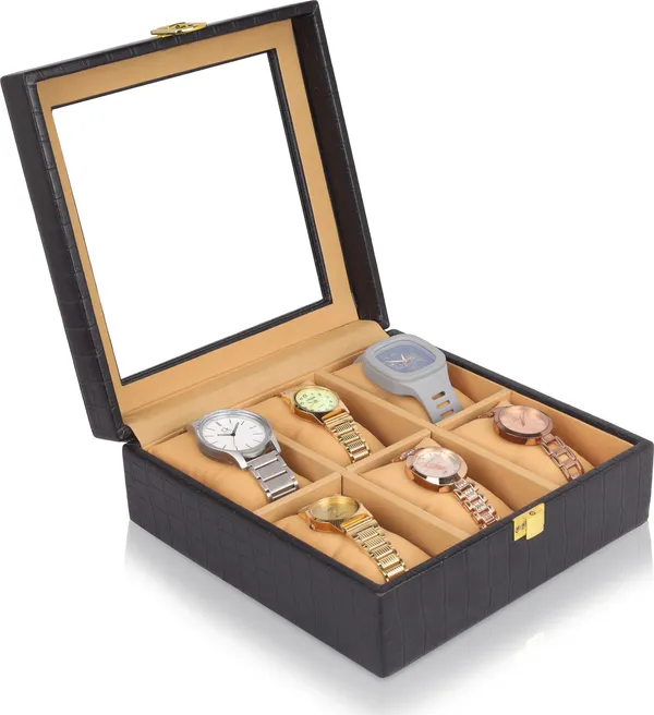 Black_Premium_Leather_Watch_Box_Organizer_For_Unisex