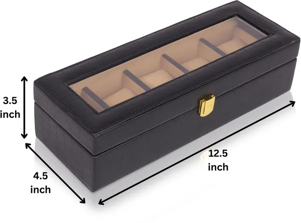 Black_And_Light_Tan_Luxury_Pu_Watch_Box_Organizer_For_Unisex