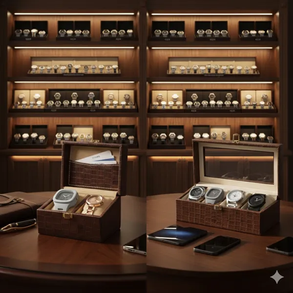 Dark_Brown_And_Brown_Premium_Leather_Watch_Box_Organizer_For_Unisex_(Pack_Of_2)