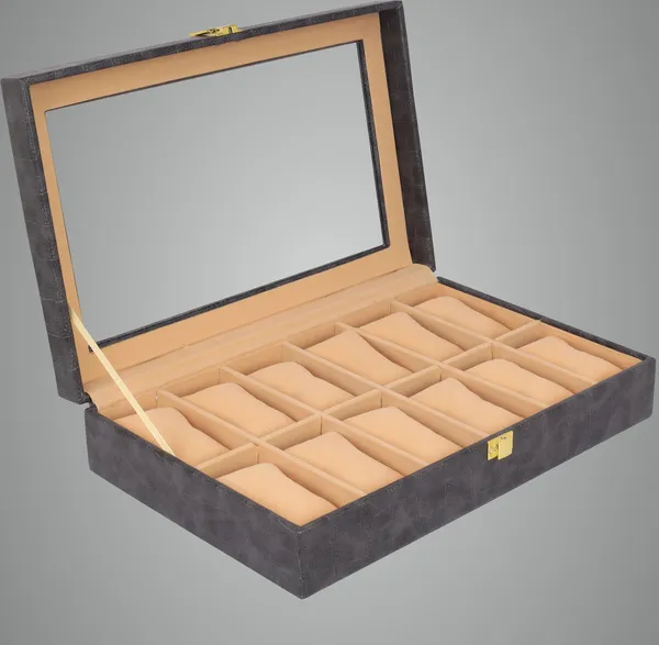 Dark_Grey_Premium_Pu_Leather_Wood_Watch_Box_Organizer_For_Unisex
