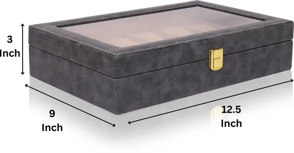 Dark_Grey_Premium_Pu_Leather_Wood_Watch_Box_Organizer_For_Unisex