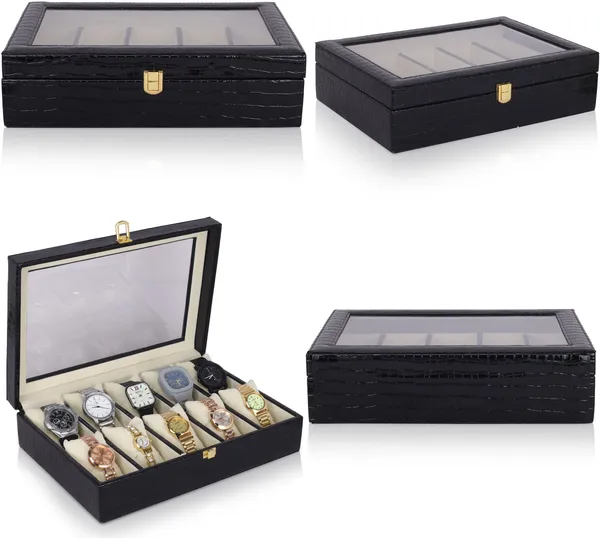 Black_Premium_Pu_Watch_Box_Organizer_For_Unisex