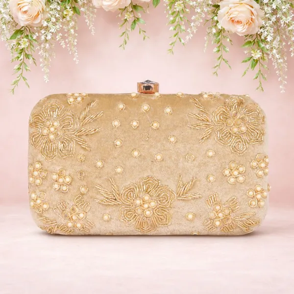 Cream_Embroidered_Clutch_Bag_with_Metal_Clasp_Closure_For_Women