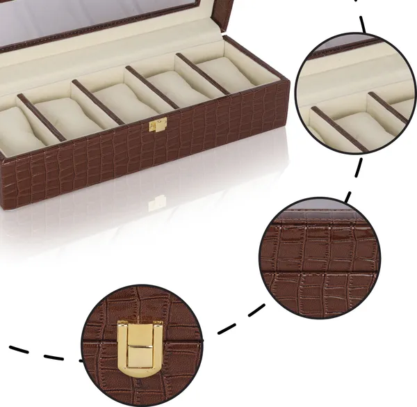 Brown_Premium_PU_Leather_5_Slot_Watch_Case_Box_Unisex