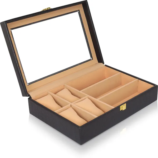 Black_Premium_Pu_Watch_Box_Organizer_For_Unisex