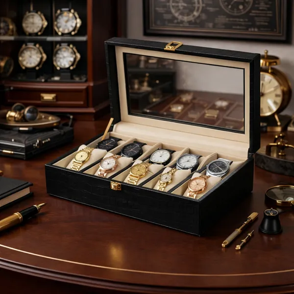 Black_Premium_Pu_Watch_Box_Organizer_For_Unisex
