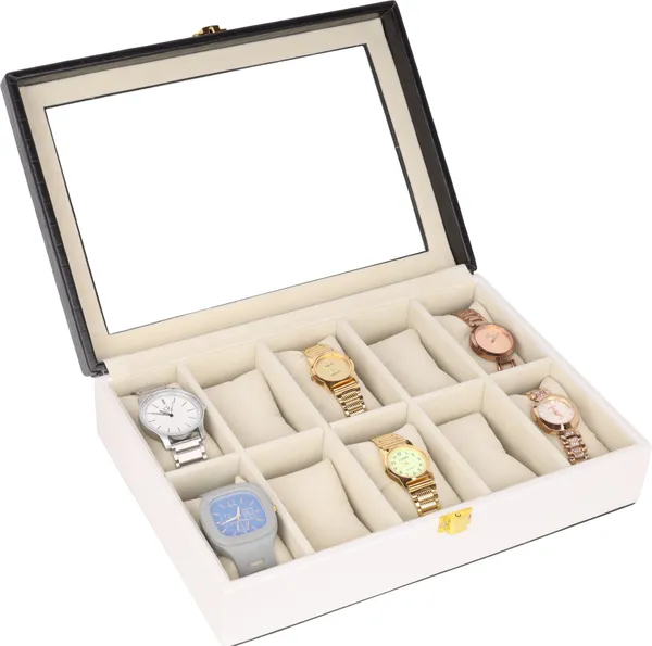 Black_&White_Luxury_Wood_Watch_Box_Organizer_For_Unisex_|_10_Slots