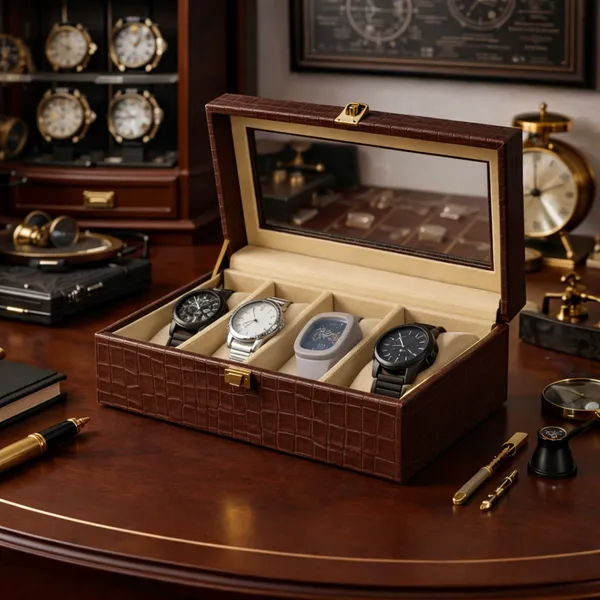 Brown_Premium_PU_Leather_5_Slot_Watch_Case_Box_Unisex