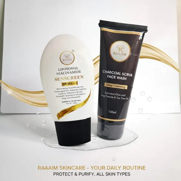 Charcoal_Scrub_Face_Wash_And_Liposomal_Niacinamide_Sunscreen_Pack_Of_2