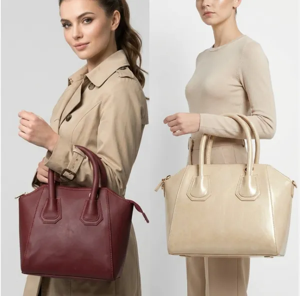 Burgundy_Polyurethane_Hand_Bag_for_Men_&_Women_(Combo_of_2)