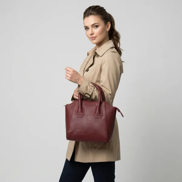 Burgundy_Polyurethane_Hand_Bag_for_Men_&_Women