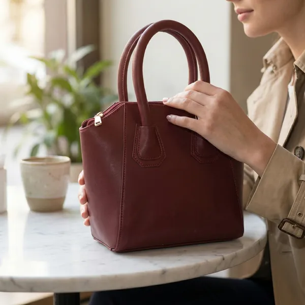 Burgundy_Polyurethane_Hand_Bag_for_Men_&_Women