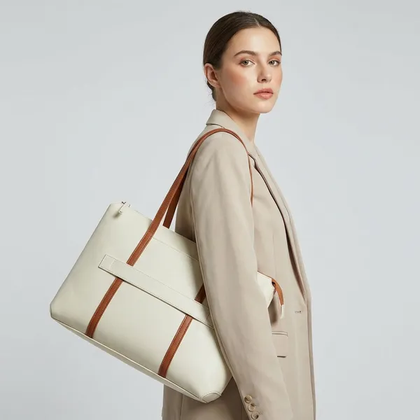 White_Polyurethane_Hand_Bag_for_Men_&_Women