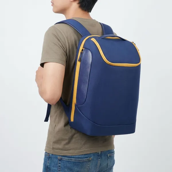 Blue_Polyurethane_Back_Pack_for_Men_&_Women