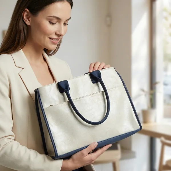 White_Polyurethane_Hand_Bag_for_Men_&_Women