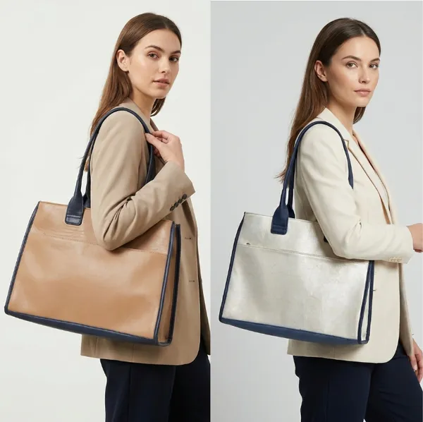 White_Polyurethane_Hand_Bag_for_Men_&_Women_(Combo_of_2)