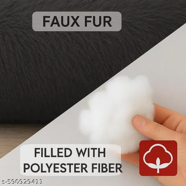 Stuffiva_Oval_Shaped_Faux_Fur_Pet_Bed_For_Dogs_Kittens_With_Reversible_Cushion_Washable_Cozy_And_Comfortable_Extra_Large_Grey