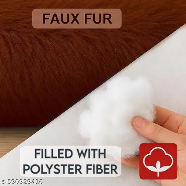 Stuffiva_Oval_Shaped_Faux_Fur_Pet_Bed_For_Dogs_Kittens_With_Reversible_Cushion_Washable_Cozy_And_Comfortable_Extra_Large_Brown