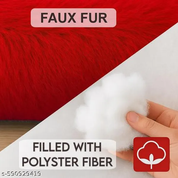 Stuffiva_Oval_Shaped_Faux_Fur_Pet_Bed_For_Dogs_Kittens_With_Reversible_Cushion_Washable_Cozy_And_Comfortable_Extra_Large_Red