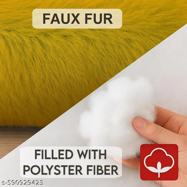 Stuffiva_Oval_Shaped_Faux_Fur_Pet_Bed_For_Dogs_Kittens_With_Reversible_Cushion_Washable_Cozy_And_Comfortable_Medium_Yellow