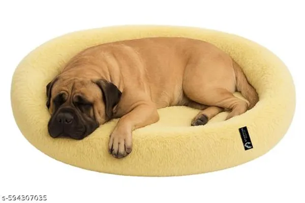 Oval_Shaped_Faux_Fur_Pet_Bed_For_Dogs_Kittens_Xl_Yellow