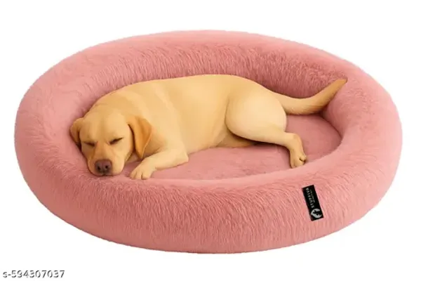 Oval_Shaped_Faux_Fur_Pet_Bed_For_Dogs_Kittens_Xl_Pink