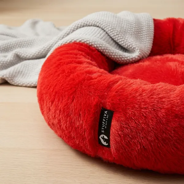 Stuffiva_Oval_Shaped_Faux_Fur_Pet_Bed_For_Dogs_Kittens_And_With_Reversible_Cushion_Washable_Cozy_And_Comfortable_Small_Red