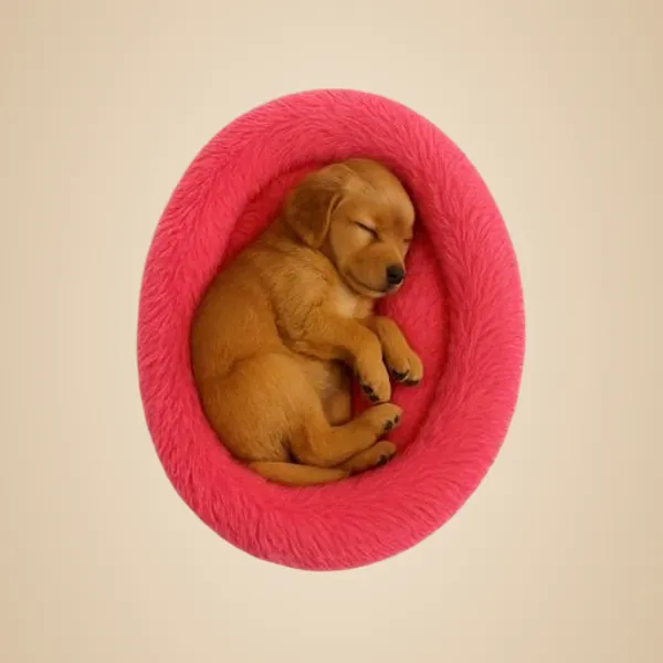 Stuffiva_Oval_Shaped_Faux_Fur_Pet_Bed_For_Dogs_Kittens_And_With_Reversible_Cushion_Washable_Cozy_And_Comfortable_Small_Pink