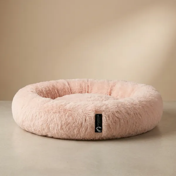 Stuffiva_Oval_Shaped_Faux_Fur_Pet_Bed_For_Dogs_Kittens_With_Reversible_Cushion_Washable_Cozy_And_Comfortable_Medium_Pink