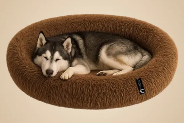 Stuffiva_Oval_Shaped_Faux_Fur_Pet_Bed_For_Dogs_Kittens_With_Reversible_Cushion_Washable_Cozy_And_Comfortable_Extra_Large_Brown