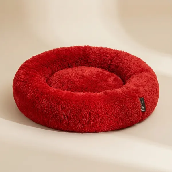 Stuffiva_Oval_Shaped_Faux_Fur_Pet_Bed_For_Dogs_Kittens_With_Reversible_Cushion_Washable_Cozy_And_Comfortable_Extra_Large_Red