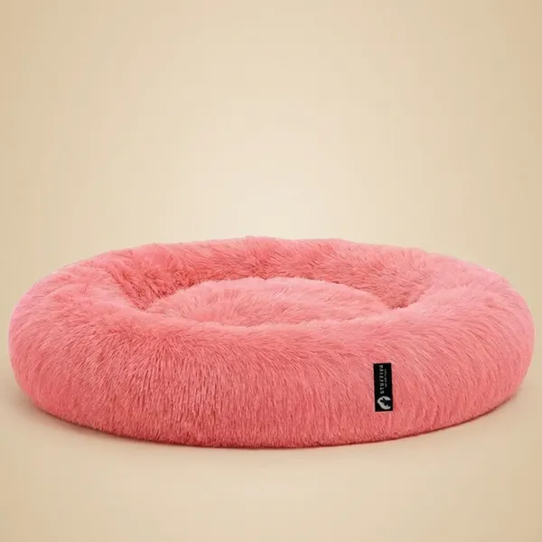 Stuffiva_Oval_Shaped_Faux_Fur_Pet_Bed_For_Dogs_Kittens_With_Reversible_Cushion_Washable_Cozy_And_Comfortable_Large_Pink