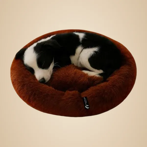 Oval_Shaped_Faux_Fur_Pet_Bed_For_Dogs_Kittens_S_Brown