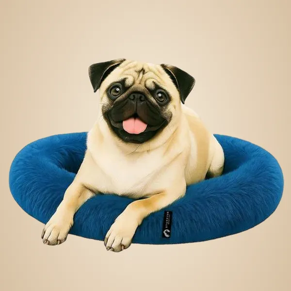 Oval_Shaped_Faux_Fur_Pet_Bed_For_Dogs_Kittens_M_Blue