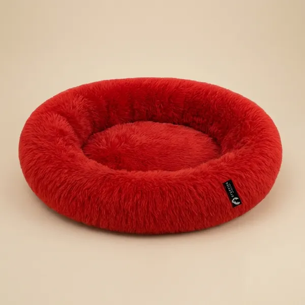 Oval_Shaped_Faux_Fur_Pet_Bed_For_Dogs_Kittens_L_Red