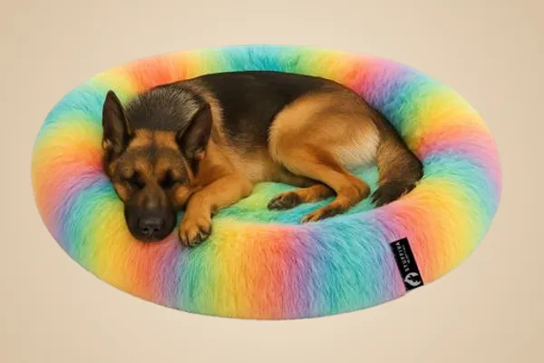 Oval_Shaped_Faux_Fur_Pet_Bed_For_Dogs_Kittens_L_Rainbow