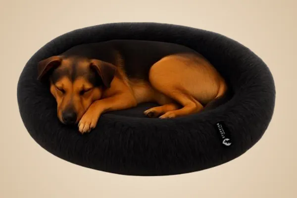 Oval_Shaped_Faux_Fur_Pet_Bed_For_Dogs_Kittens_L_Black