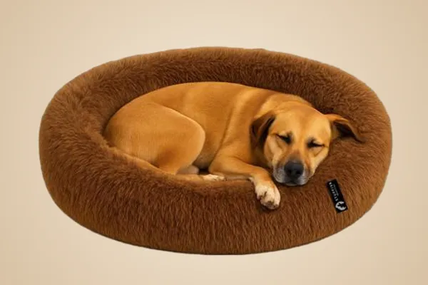 Oval_Shaped_Faux_Fur_Pet_Bed_For_Dogs_Kittens_L_Brown